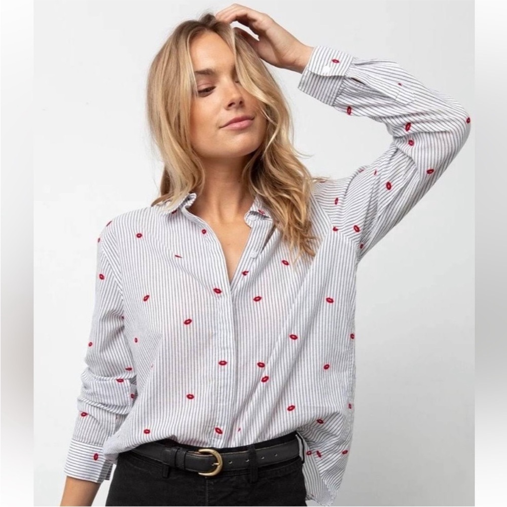 Rails Taylor Flocked Kisses Button Down